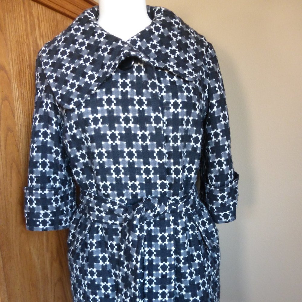 Womens Chaus Black White Belted Waist Blazer